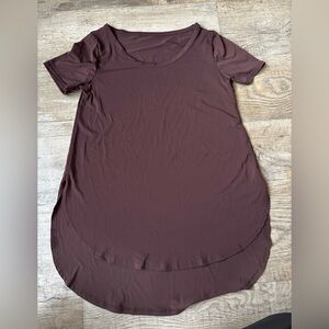 Weissman Chocolate Brown Short Sleeve Top
